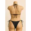 ieg™ Kadın Siyah Yandan ve Boyundan Bağlamalı Bikini Mayo Takımı
