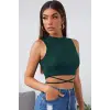ieg™ Kadın Yeşil Çapraz Bağlamalı Crop Top Büstiyer