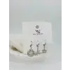 IEG - Kar Tanesi Detaylı Üçlü Kombin Küpe