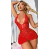 ieg™ Kırmızı Dantel İşlemeli Fantezi Body