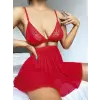 ieg™ Kırmızı Desenli Mini Etekli Sütyen Takımı