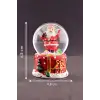 Merry Christmas Sevimli Noel Baba Temalı  Mini Boy Işıklı Kar Küresi 6,5 cm 1
