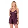 ieg™ Mürdüm Saten Babydoll Şort Takımı