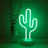 Neon Işıklı Kaktüs Masa Gece Lambası
