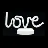 Neon Işıklı Love Yazılı Masa Gece Lambası