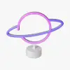 Neon Işıklı Satürn Lamba (Pil + USB)