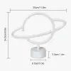 Neon Işıklı Satürn Lamba (Pil + USB)