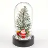 Noel Baba ve Çam Ağacı Temalı Led Işıklı Fanus