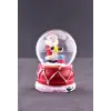 Noel Baba ve Hediye Paketi Temalı Mini Boy Işıklı  Yılbaşı Kar Küresi 6.5 cm1A