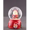 Noel Baba ve Hediye Paketi Temalı Mini Boy Işıklı  Yılbaşı Kar Küresi 6.5 cm1A