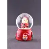 Noel Baba ve Hediye Paketi Temalı Mini Boy Işıklı  Yılbaşı Kar Küresi 6.5 cm1A
