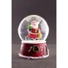 Noel Baba ve Hediyeleri Temalı Orta Boy Işıklı Kar Küresi 9 cm