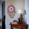Örgülü Duvar Süsü Pembe Boncuklu Duvar Dekoru