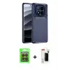ieg™ Redmi Note 14 Pro 4G Kılıf Eksen Form Prime - Şeffaf Hayalet Polymer Nano Ekran Koruyucu + Raze Metal Kamera Lens - SH