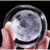 Renk Değiştiren Led Işıklı Dolunay Pilli Cam Küre 6 cm