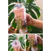 Sevimli Panda Temalı Çift Katman 450 ml Suluk Pipetli Mika Matara Pembe 2770