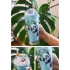 Sevimli Panda Temalı Çift Katman 450ml Suluk Pipetli Mika Matara Mavi 2770