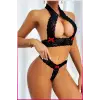 ieg™ Siyah Dantel Şeritli Seksi Sütyen Külot Takım