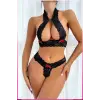 ieg™ Siyah Dantel Şeritli Seksi Sütyen Külot Takım