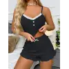 ieg™ Siyah Likralı Düğmeli Yumuşacık 2Lİ Pijama Takımı