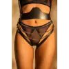 ieg™ Siyah Zincir Aksesuarlı Fantezi Deri Vücut Harness