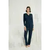 ieg™ Uzun Kollu Boydan Düğmeli V Yaka Pijama Takımı