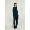 ieg™ Uzun Kollu Boydan Düğmeli V Yaka Pijama Takımı