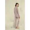 ieg™ Uzun Kollu Boydan Düğmeli V Yaka Pijama Takımı