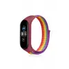 ieg™  Xiaomi Mi Band 4 Hasırlı Cırtcırtlı Kordon - Gökkuşağı