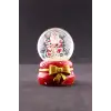 Yeni Yıl ı Noel Baba Temalı Kurdele Detaylı Mini Boy Işıklı Kar Küresi 6,5 cm A