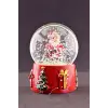 Yılbaşı Süsü Noel Baba Merry Christmas Tasarımlı 9 cm Orta Boy Işıklı Kar Küresi  1B