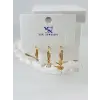 IEG - Zirkon Taşlı Üçlü Kombin Küpe