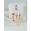 IEG - Zirkon Taşlı Üçlü Kombin Küpe