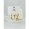 IEG - Zirkon Taşlı Üçlü Kombin Küpe