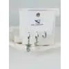 IEG - Zirkon Taşlı Üçlü Kombin Küpe