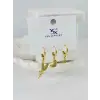 IEG - Zirkon Taşlı Üçlü Kombin Küpe