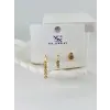 IEG - Zirkon Taşlı Üçlü Kombin Küpe