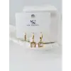 IEG - Zirkon Taşlı Üçlü Kombin Küpe