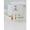 IEG - Zirkon Taşlı Üçlü Kombin Küpe