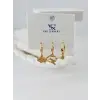IEG - Zirkon Taşlı Üçlü Kombin Küpe