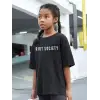 iegiyim™ Çocuk Unisex Baskılı T-Shirt - Siyah