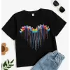 iegiyim™ Çocuk Unisex Baskılı T-Shirt - Siyah
