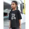 iegiyim™ Çocuk Unisex Baskılı T-Shirt - Siyah