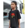 iegiyim™ Çocuk Unisex Baskılı T-Shirt - Siyah