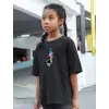 iegiyim™ Çocuk Unisex Baskılı T-Shirt - Siyah