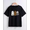 iegiyim™ Çocuk Unisex Baskılı T-Shirt - Siyah
