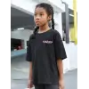 iegiyim™ Çocuk Unisex Baskılı T-Shirt - Siyah