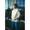 iegiyim™ Erkek 3 İplik Pamuklu Kapüşonlu Basic SweatShirt Hoodie - Beyaz