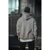 iegiyim™ Erkek 3 İplik Penye Kapüşonlu Basic SweatShirt Hoodie - Boyalı Gri