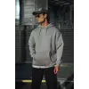 iegiyim™ Erkek 3 İplik Penye Kapüşonlu Basic SweatShirt Hoodie - Boyalı Gri